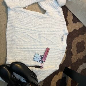Madden Girl Ivory Cable Knit Sweater